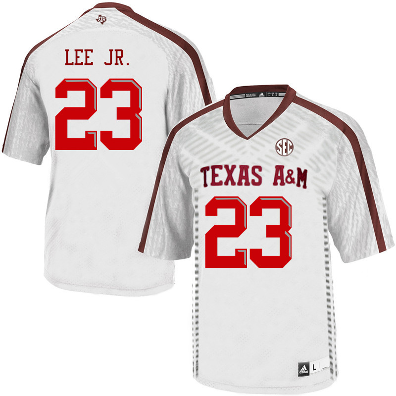 Men #23 Tarian Lee Jr. Texas A&M Aggies College Football Jerseys Sale-White - Click Image to Close